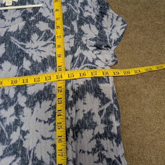 J. Jill Pure Linen Scoop Neck Floral T-Shirt Dress Women's Small - Picture 10 of 10